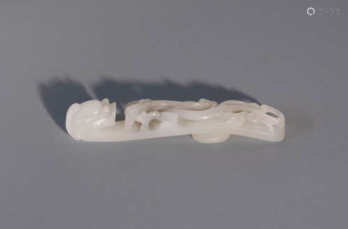 White jade carving belt hook