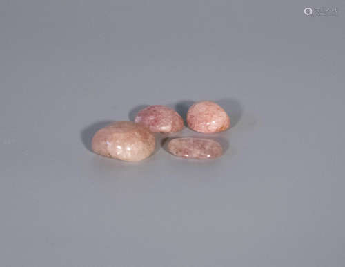Qing dynasty, four pieces of tourmaline