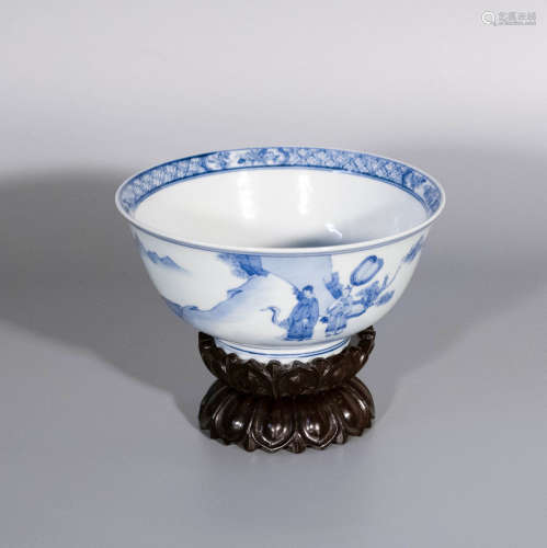 Ming dynasty, CHONG ZHENG, blue and white porcelain bowl wih...