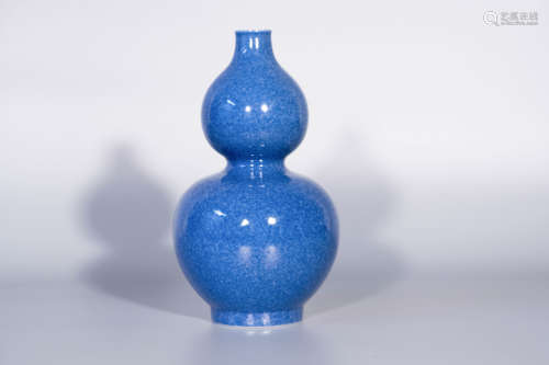 19 Century, blue glaze porcelain gourd vase