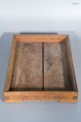 18 Century, rare Chinese Jin Si Nan rosewood plate