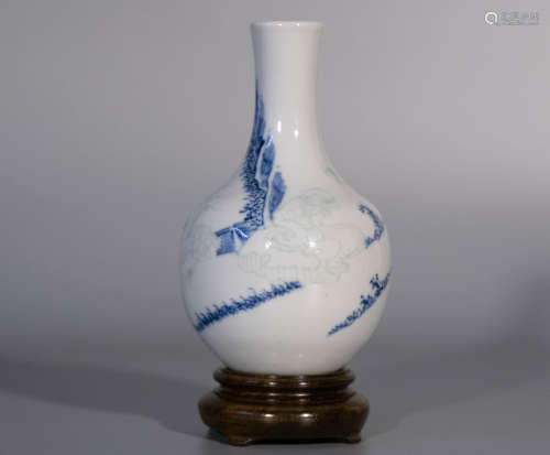 Qing dynasty, QIAN LONG, fu lu shou carved porcelain vase
