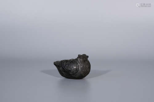 Qing dynasty, Chinese copper bird-shaped brush pot