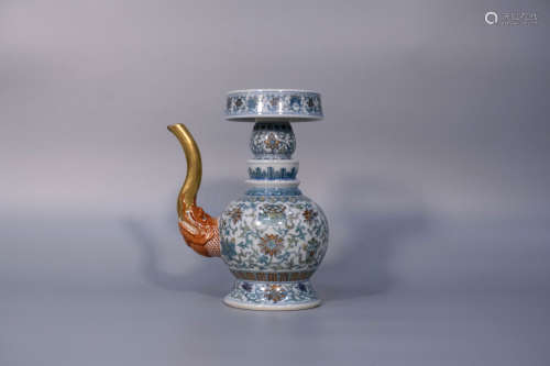 Qing dynasty, QIAN LONG, doucai babao pattern porcelain jug