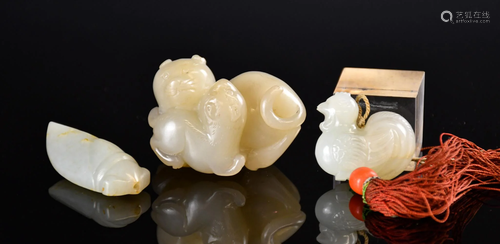 A Group of Three Jade Carvings