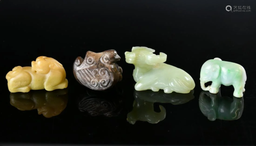 A Group Of Jade Carved Objects