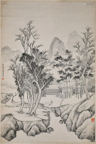 Li Lingjia (1920-1979) Landscapes Hanging Scroll