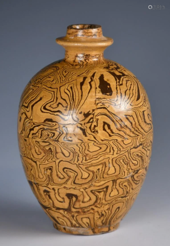 A Faux Bois Glazed Vessel