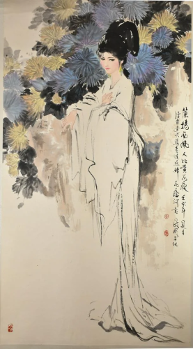 Chen Zhengming(B.1941) Lady Hanging Scroll
