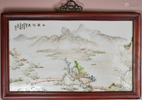 After Jin Pin Qing (1862-1908) Porcelain Plaque