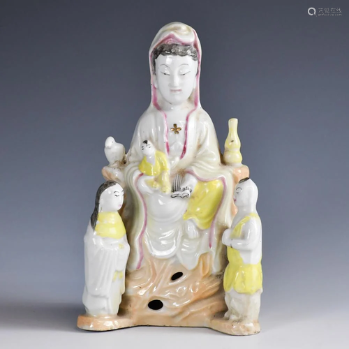 A Famille Rose Guanyin, 19th C