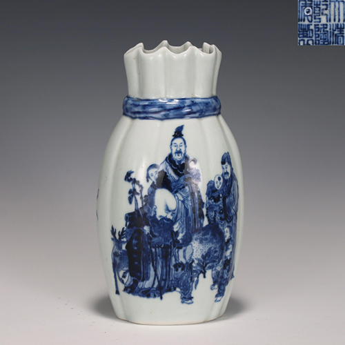 A Blue and White Figural Vase