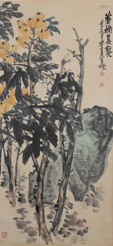 A Chinese Scroll Panting by Wu Changshuo