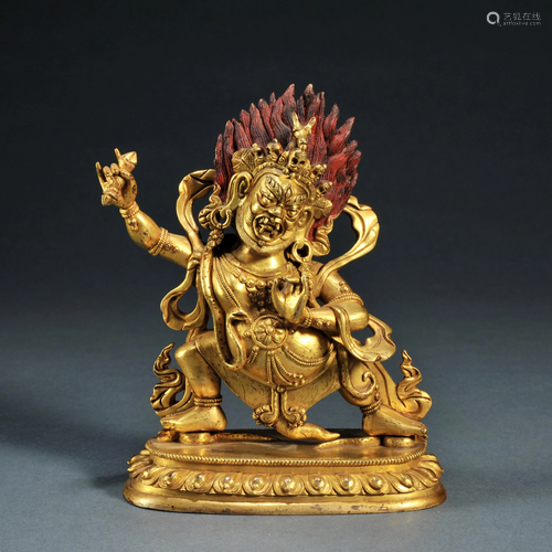 A Gilt-Bronze Standing Vajrapani