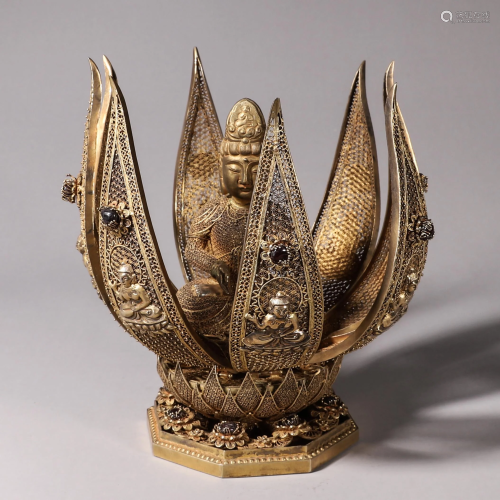 A Gilt-Bronze Seated Bodhisattva