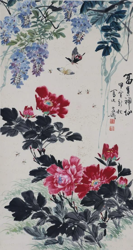 A Chinese Scroll Panting by Wang Xuetao