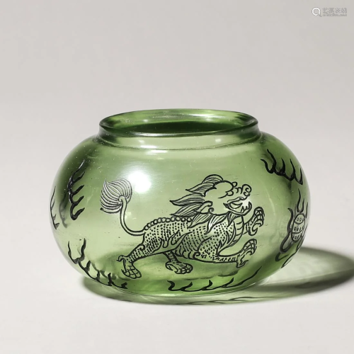 A Peking Glass Kylin Waterpot