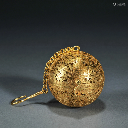 A Gilt-Bronze Pomander Ball