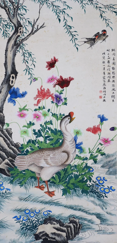 A Chinese Scroll Panting by Wu Qingxia