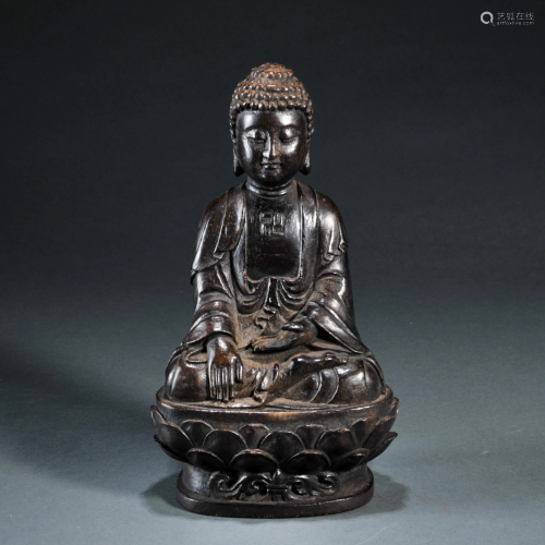 A Carved Rosewood Seated Bodhisattva