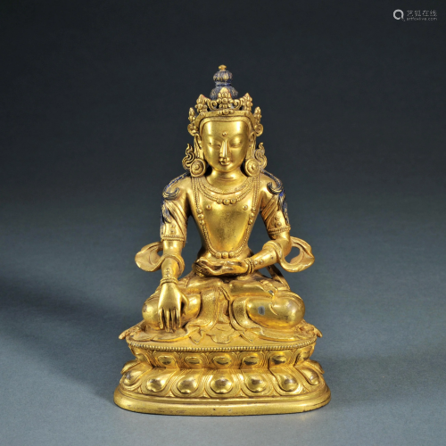 A Bronze Gilt Seated Bodhisattva