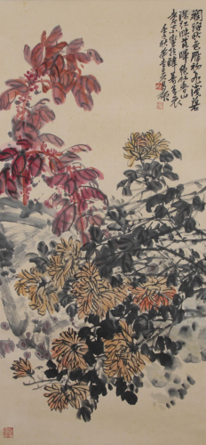 A Chinese Scroll Panting by Wu Changshuo