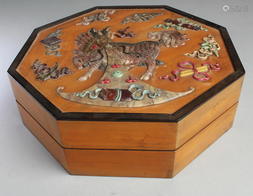 An Octagonal-shaped Wooden Box