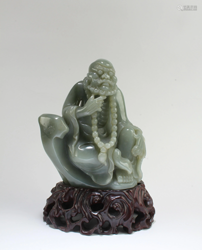 A Chinese Jade Damo Carving Statue