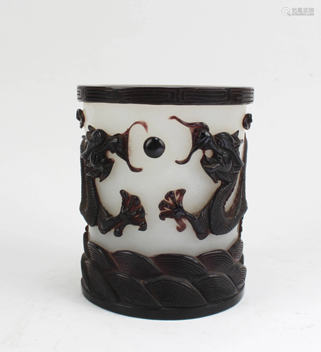 Chinese Peking Glass Brushpot