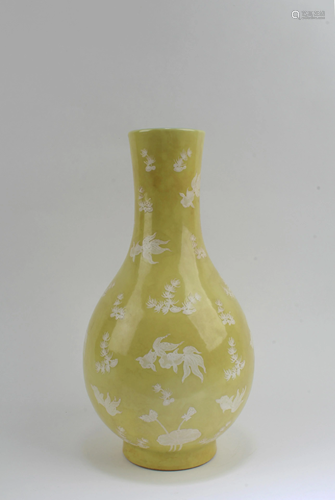 Chinese Yellow Color Porcelain Vase