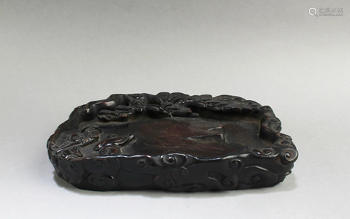 A Carved Hardwood Inkstone