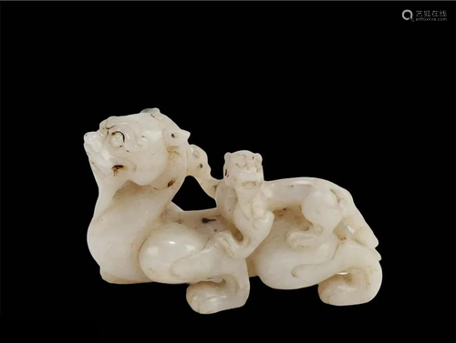 A Carved Jade Mythcal Beast Ornament