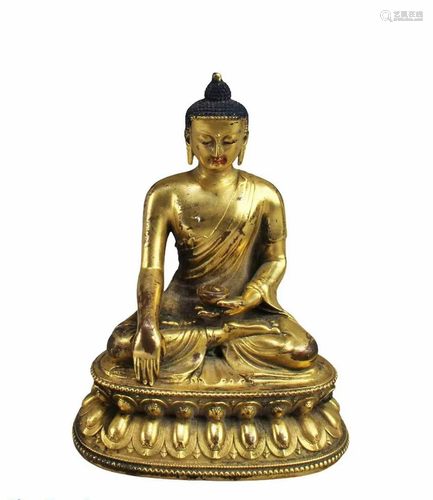 Chinese Gilt Bronze Buddha Statue