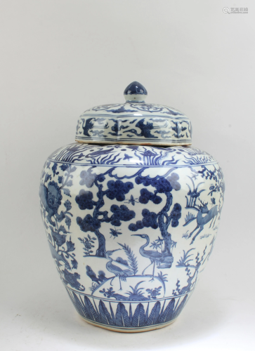 Chinese Blue & White Porcelain Jar