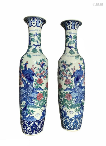 A Large Pair of Chinese Porcelain Vases