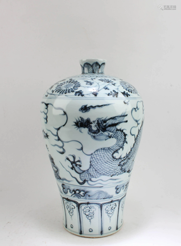 Chinese Blue & White Meiping Vase