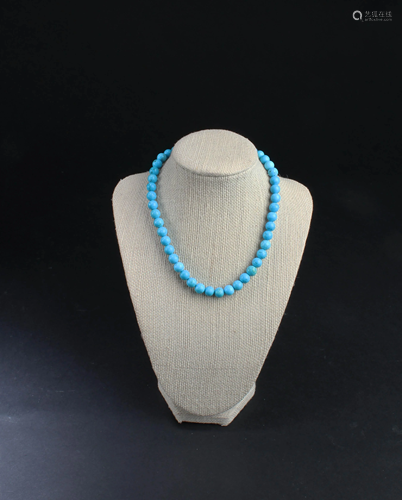 Chinese Turquoise Color Bead Necklace