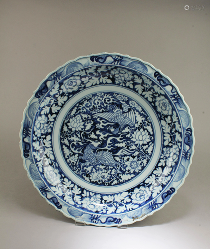 Chinese Blue & White Charger