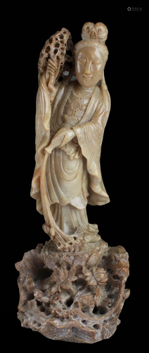 Chinese Soapstone Guanyin Statue