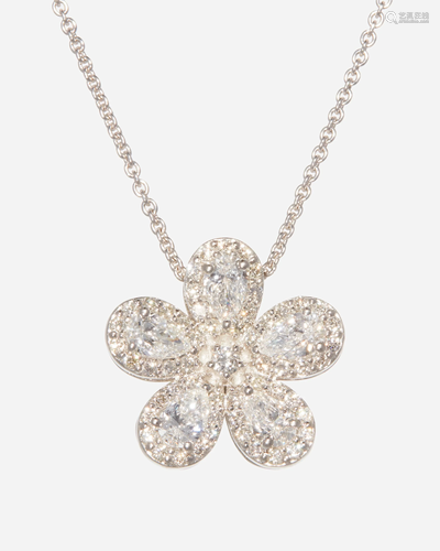 A diamond flower necklace