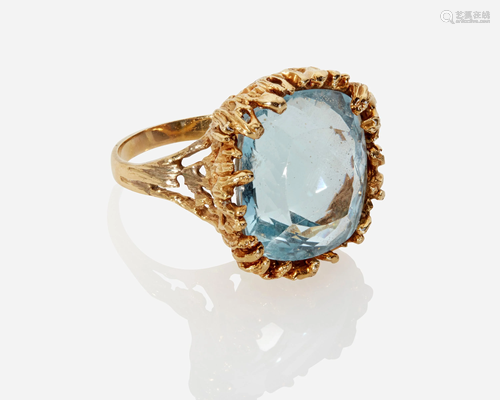 A blue topaz ring