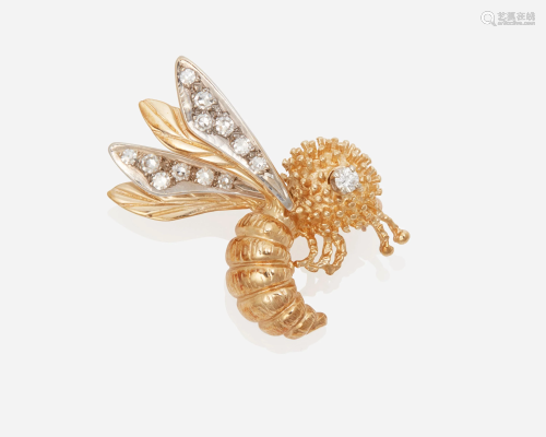 A Van Cleef & Arpels diamond bee brooch