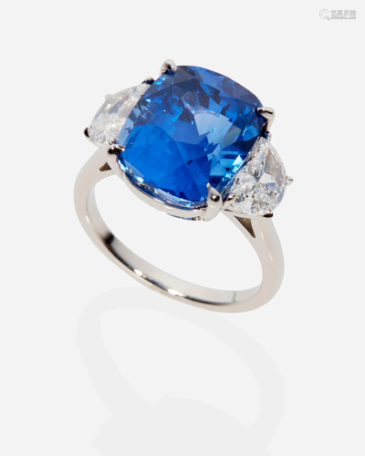 A sapphire and diamond ring