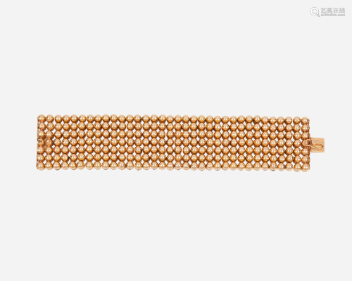 A gold link bracelet
