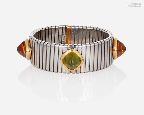 A Bulgari gem-set cuff bracelet