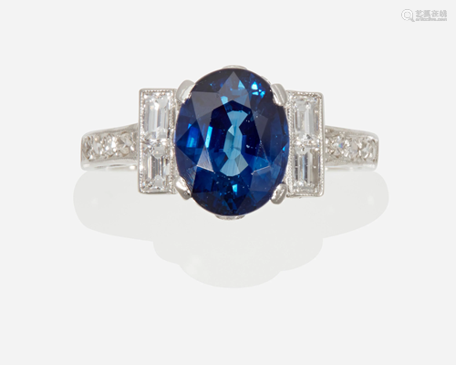 A sapphire and diamond ring