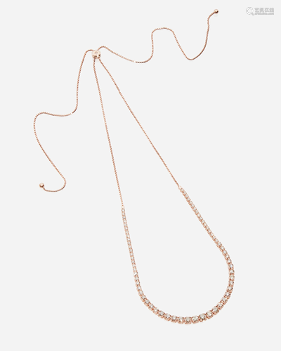 A graduated diamond slide necklace