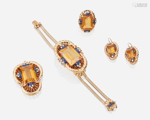 A set of retro Tiffany & Co. gem-set jewelry