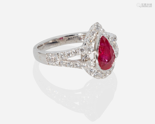 A ruby and diamond ring