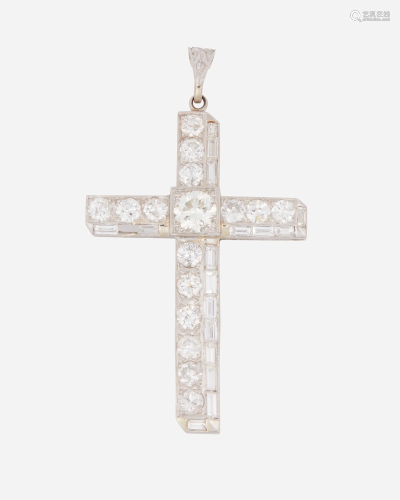 A diamond cross pendant